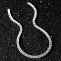 Collana tennis da uomo hip hop in argento con maglie quadrate e pavé completo di cristalli - 45 cm / Collana / Argento