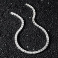 Men's hip hop silver tennis chain necklace with square-cut sparkling cubic zirconia - 45 cm / Silver