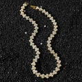 Men's hip hop gold necklace with iced out hexagonal links and pavé set rhinestones - Necklace / Gold / 45 cm