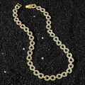 Hip hop infinity link chain necklace for men with sparkling crystals in gold finish - Necklace / 45 cm / Gold