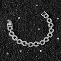 Men's hip-hop iced out infinity link chain bracelet with micro-pave crystals in silver - Bracelet / 20 CM / Silver