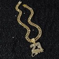 Collana da uomo hip-hop catena cubana con pendente numero 23 dorato e brillanti - Oro (Numero 23) - Con Catena 50cm