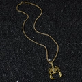 Collana con ciondolo a scorpione hip hop da uomo in oro con catena a corda - Oro (Scorpione) / Oro
