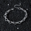 Retro hip-hop style chunky stainless steel chain bracelet on black stone background - Bracelet (20)