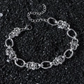 Industrial style silver chain bracelet with spherical beads and lobster clasp closure - Bracelet (20cm)