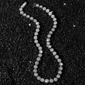 Collar de tenis hip hop de 8mm con circonitas redondas sobre fondo mineral negro pulido - Collar (45 cm) / Plateado