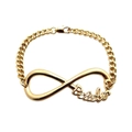 Bracciale infinity dorato con incisione Believe centrale su catena a maglia piatta - Oro