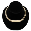 Collana a catena cubana dorata con targhetta rettangolare per uno stile lussuoso - Oro