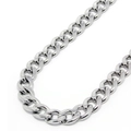 Collana a catena groumette argento lucido larga 12mm in stile industriale minimalista - Catena Cubana 1.2*80cm / Argento