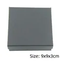 Minimalist matte black square paper jewelry gift box with removable lid, size 9x9x3cm - Black (Large) - Square 9*9*3cm