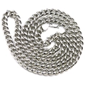 Collar de cadena de eslabones plateada pulida con diseño industrial minimalista de 80 cm - Cuban Link 80cm / Plateado