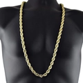 5mm goldene Seilkette für Herren auf schwarzem Torso mit elegantem gedrehtem Seil-Design - Goldton (0.5*76cm Seilkette)