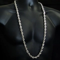 Klobige 5mm Silber-Seilkette mit hochglanzpoliertem Finish für einen Hip-Hop-Stil - Silberton (0.5*76cm Seilkette)