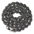 Collar de cadena de cuerda negra de 90 cm de largo y 10 mm de grosor en espiral - 10mm de Ancho 90cm de Largo / Color gunmetal