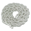 Collar de cadena de cordón plateado 10mm de grosor 90cm largo con cierre langosta - 10mm de Ancho 90cm de Largo / Plateado