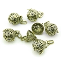 Vintage hollow filigree sphere pendant with rhinestones for essential oil diffuser - YJ6-1004 / Antique Bronze