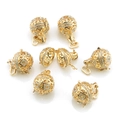 Golden hollow cage pendants with crystals for aromatherapy essential oil diffusion - YJ6-1004 / Gold