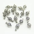Set di ciondoli sferici cavi in argento vintage per gioielli fai da te per aromaterapia - 1.2cm*1cm / Argento Antico