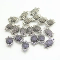 Vintage silver hollow owl cage pendant for DIY essential oil diffuser jewelry - 1.6cm*0.8cm / Antique Silver