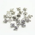 Vintage silver fan-shaped hollow pendants for DIY necklace and earring jewelry making - 1.6cm*1.2cm*0.8cm / Antique Silver