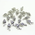 Ciondoli a forma di mela cava apribile argento per creazione gioielli aroma DIY - 2.8cm*0.8cm / Argento Antico