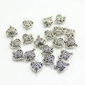 DIY hollow heart-shaped oil diffuser pendant charms in vintage silver finish - 2cm*1cm / Antique Silver