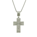 Luxuriöse Hip-Hop Silberkreuz-Halskette mit funkelnden Strasssteinen und Box-Kette - Silber - 0,3*75cm Boxkette