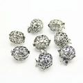 Set di 8 ciondoli a gabbia a cuore cavo in argento per diffusore di oli essenziali - 2.4cm*2cm*2.2cm / Argento Antico