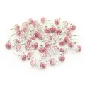 Pink and white crystal ball stud earrings with shimmering pave rhinestones and silicone backs - Pink Gradient