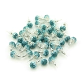 Teal sparkling disco ball stud earrings with silver base and plastic backs - Lake Blue Gradient