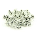 Close-up of 10mm sparkling crystal clay ball stud earrings with black and white dots - Black and White Mixed