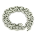 Iced-out hip hop coffee bean link necklace in silver finish with pavé rhinestones - 60CM / Silver
