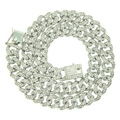 Collana catena Miami Cuban argentata con strass scintillanti e chiusura sicura - Collana Argento-16inch