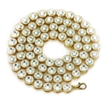 Collana tennis hip hop uomo oro con grandi cristalli rotondi scintillanti - Oro con zircone bianco