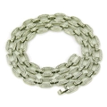 Collana hip hop con maglie quadrate argentate e diamanti scintillanti ghiacciati - Argento-30 pollici