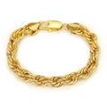 Bracciale a catena a corda in oro lucido per uomo e donna con chiusura a moschettone - Oro-10*220mm