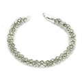 Sparkling silver-tone double-row rhinestone bracelet with elegant bar-and-pin clasp - Silver
