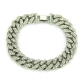 Hip-Hop-Armband in Silber mit klaren Diamanten in kreisförmiger Anordnung - Silber