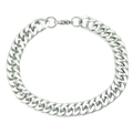 Dettaglio del pesante bracciale a catena barbazzale color argento con chiusura a moschettone - groumette catena / 0.9*21cm / Color Acciaio
