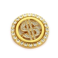 Dettaglio del ciondolo a dollaro dorato con strass scintillanti per creazioni DIY - Oro-4.5cm