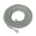Collana da uomo a catena spiga spessa in argento con finitura lucida e chiusura a moschettone - Catena a Coda di Volpe / Argento