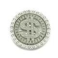 Nahaufnahme eines silbernen Dollarzeichens mit Strasssteinen für DIY-Handyhüllen-Zubehör - Silber-6.2cm