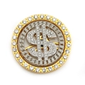 Rotierendes Dollarzeichen-Zubehör für Handyhüllen mit Strasssteinen in Gold und Silber - Zweifarbig-6.2cm