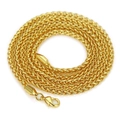 Collar de cadena Franco de oro pulido para hombre con un cierre de mosquetón seguro - Dorado (0.3*76cm)
