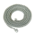 Cadena de trigo para hombre en acero inoxidable plateado con cierre de mosquetón firme - Plateado (0.3*76cm)