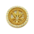 Rotating hip hop maple leaf phone accessory with gold plating and sparkling crystals - Gold
