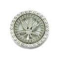 Rotatable silver cannabis leaf phone accessory with sparkling rhinestone inlay - Silver