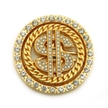 Golden dollar sign rotatable phone case accessory with sparkling crystal rhinestones - 6.2cm / Gold