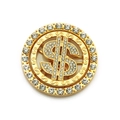 Macro shot of spinning dollar sign phone accessory with luxury gold plating and crystals - 4.5CM / Gold