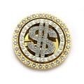 Rotating Dollar sign DIY phone case accessory with sparkling rhinestones and gold-silver finish - Adhesive Type / 6.2cm / Two Colors